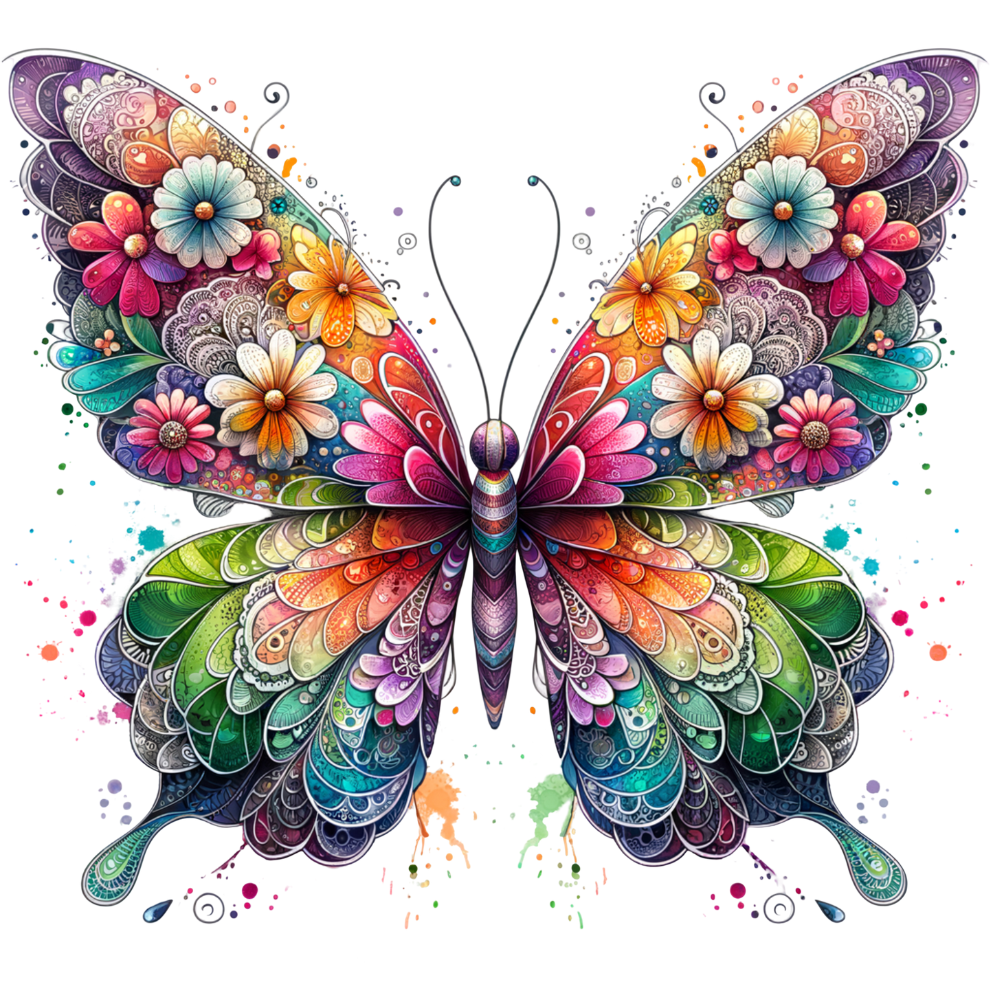 Colorful Butterfly DTF Transfer