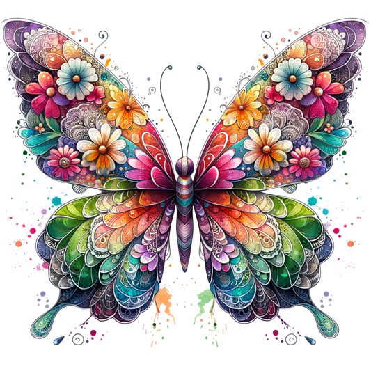 Colorful Butterfly DTF Transfer