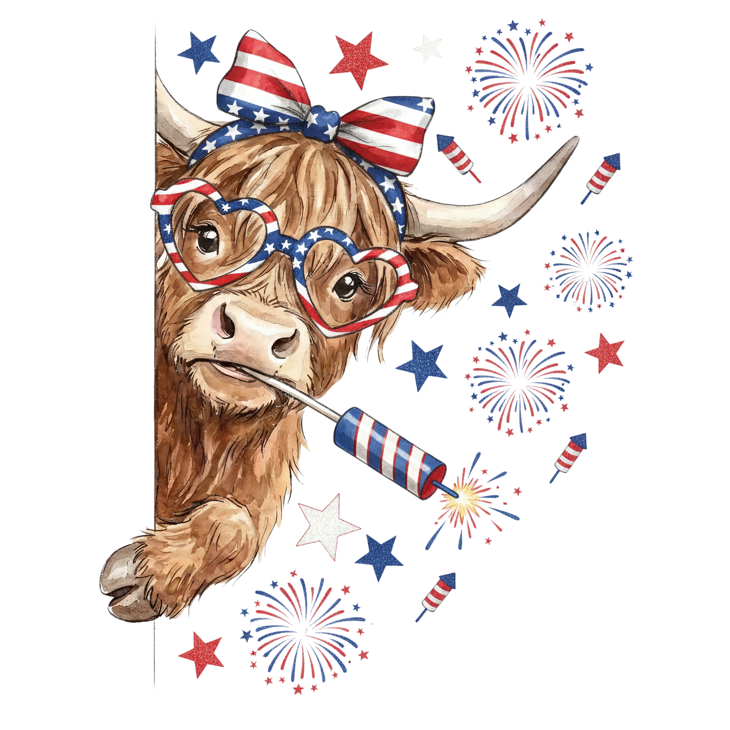 Fireworks cow DTF Transfer