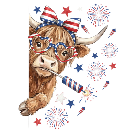 Fireworks cow DTF Transfer