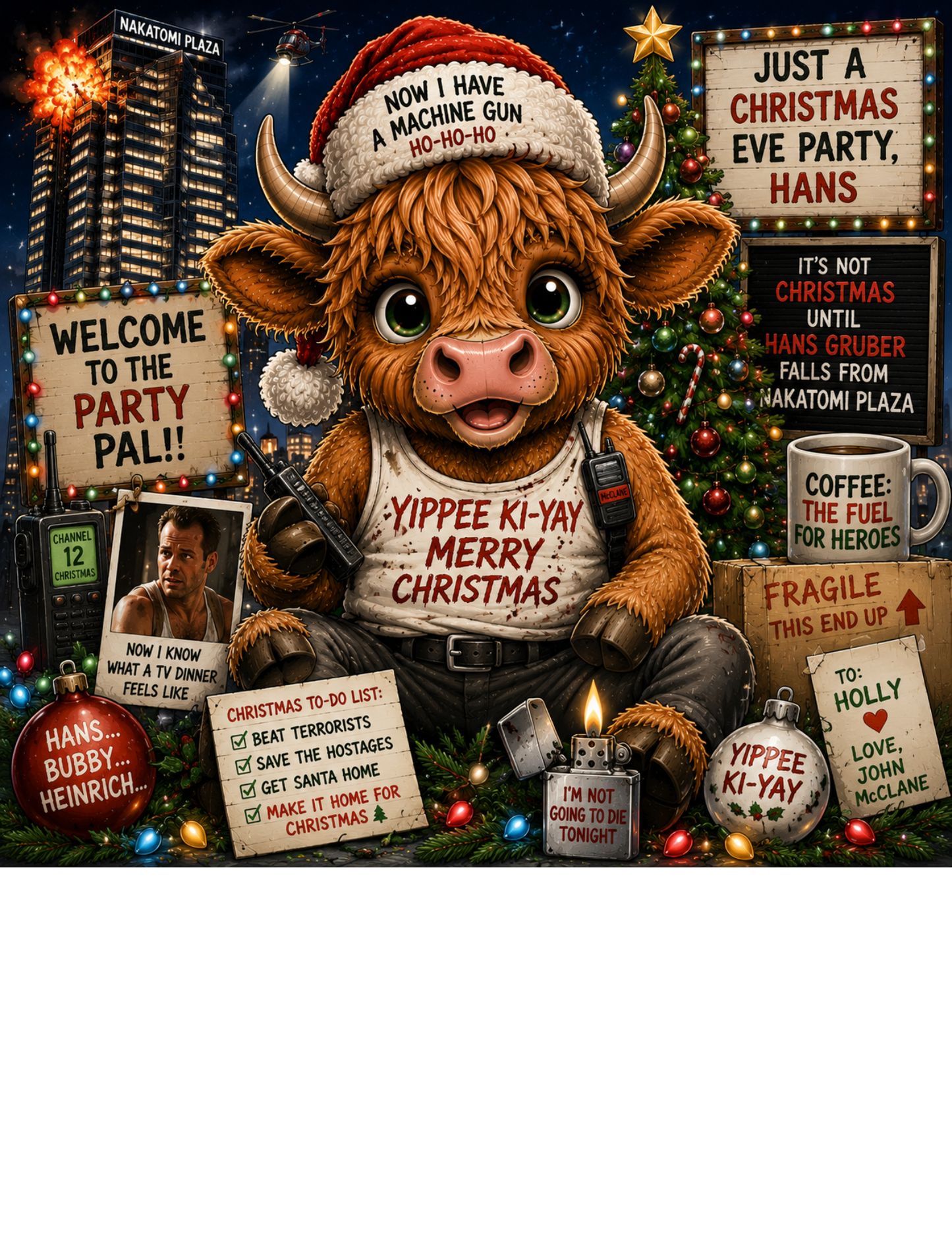 Die Hard Cow DTF Transfers