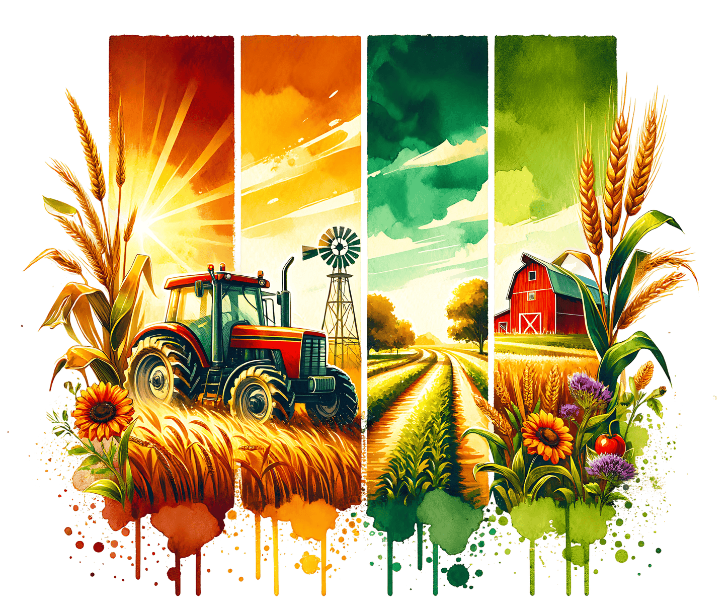 Farm sunrise DTF Transfer