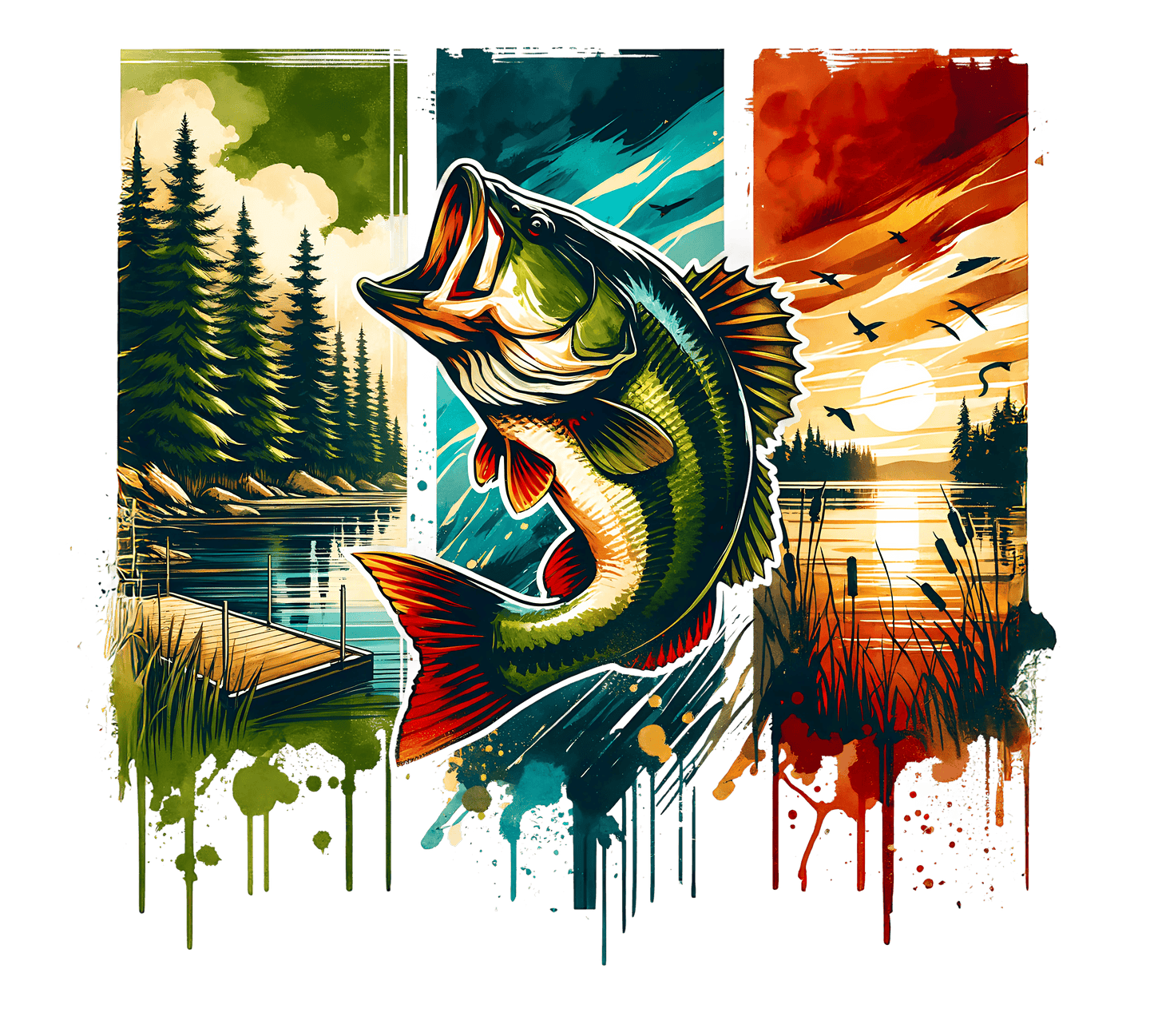 Fishing DTF Transfer