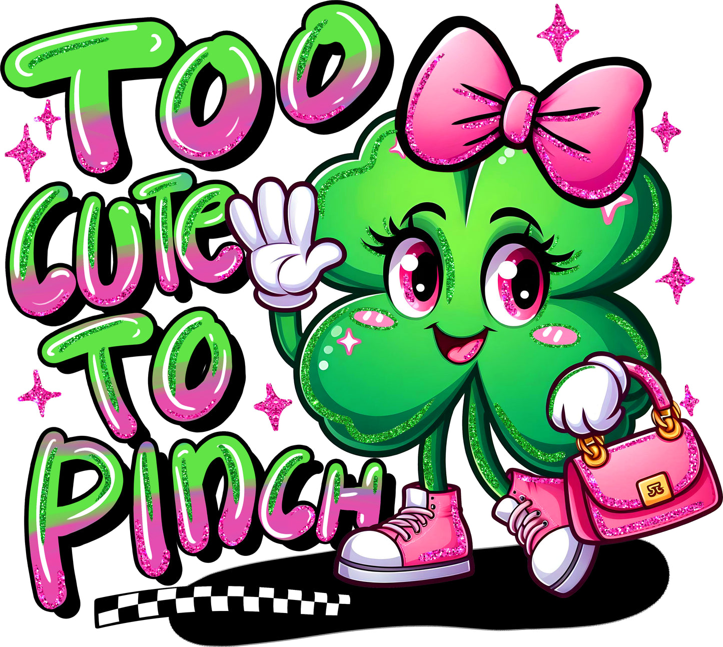 Girl Too cute to pinch DTF Transfer