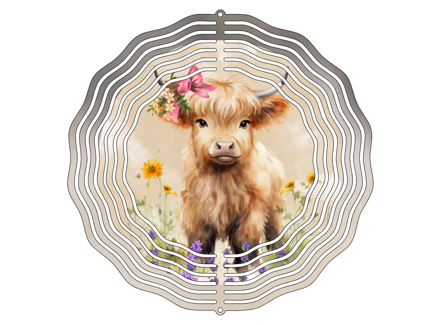 Highland Cow Wind Spinner