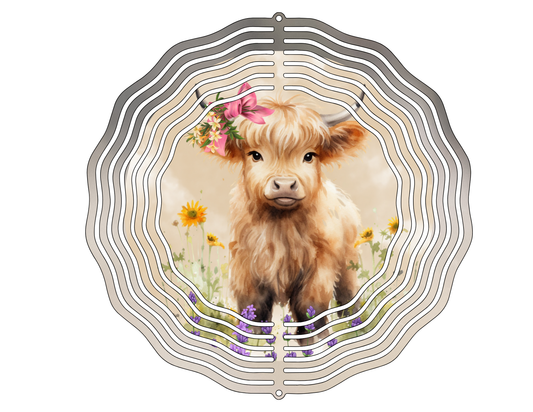 Highland Cow Wind Spinner