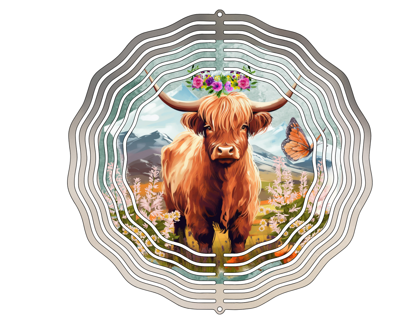 Highland Cow Wind Spinner