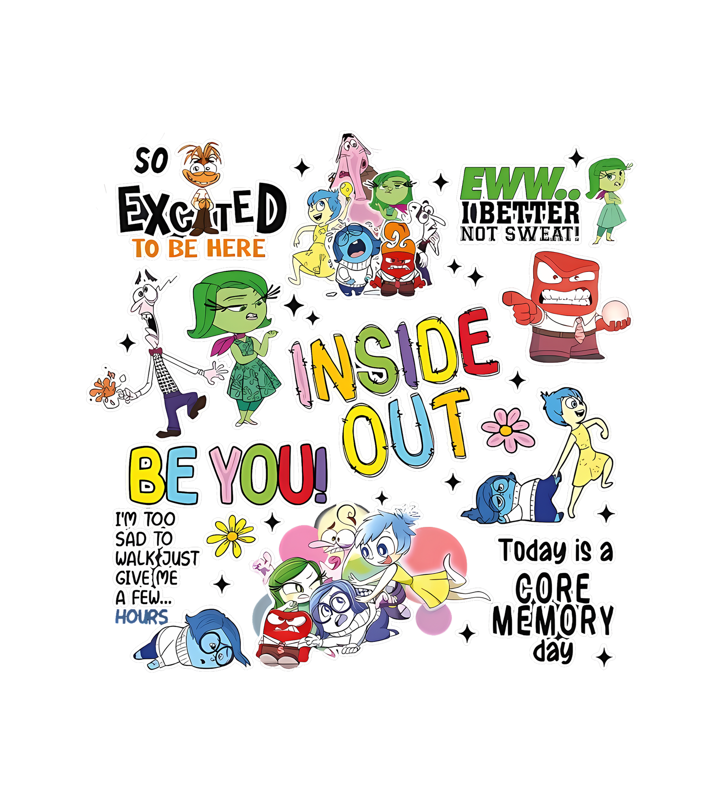 Inside Out Emotions DTF Transfer
