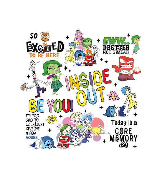 Inside Out Emotions DTF Transfer