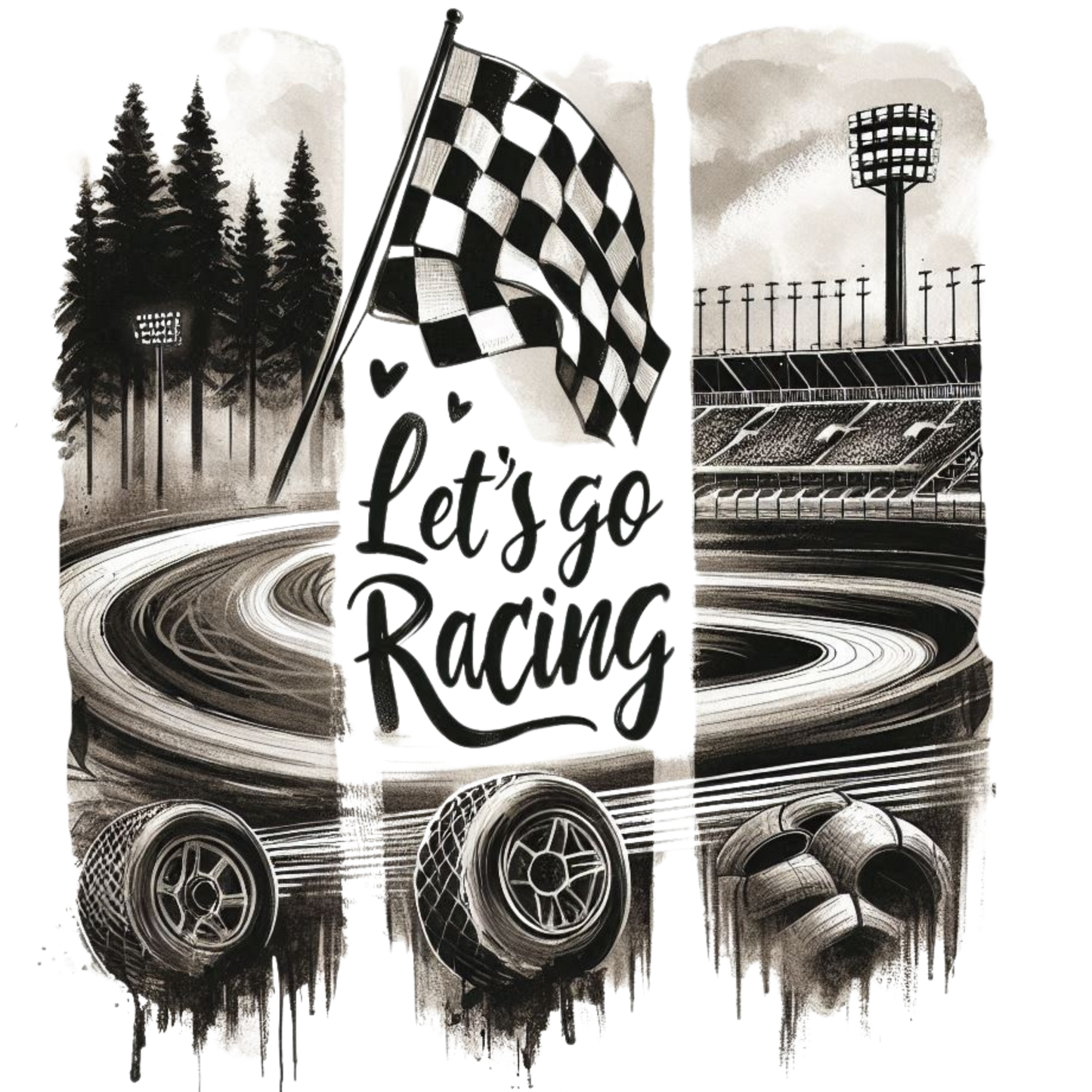 Let's go racing DTF Transfer