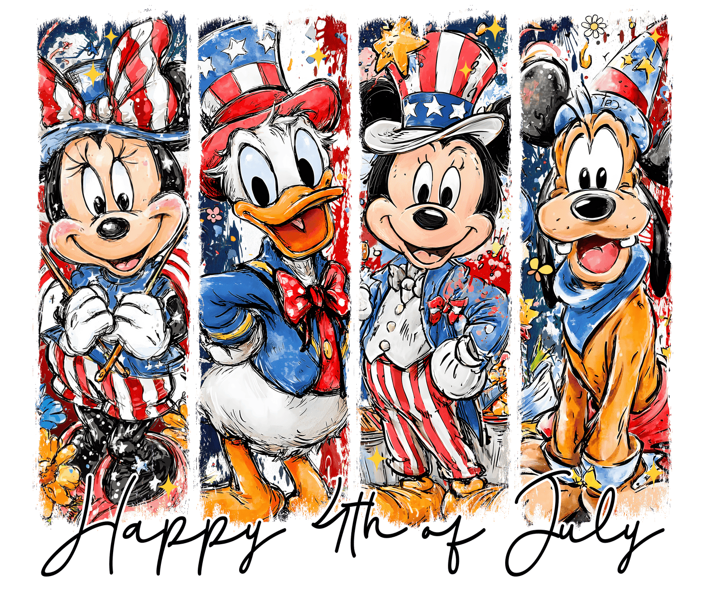 Happy 4th of July (blk font) DTF Transfer