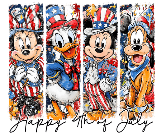 Happy 4th of July (blk font) DTF Transfer