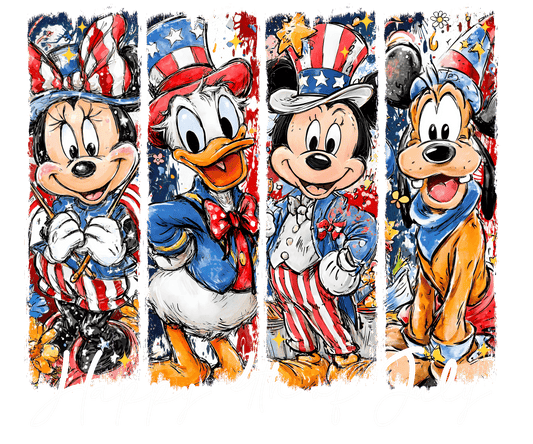 Happy 4th of July (White font) DTF Transfer