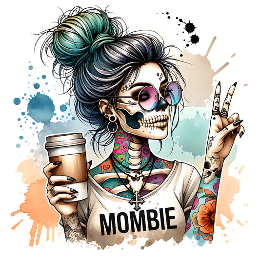 Skull Mombie DTF Transfer