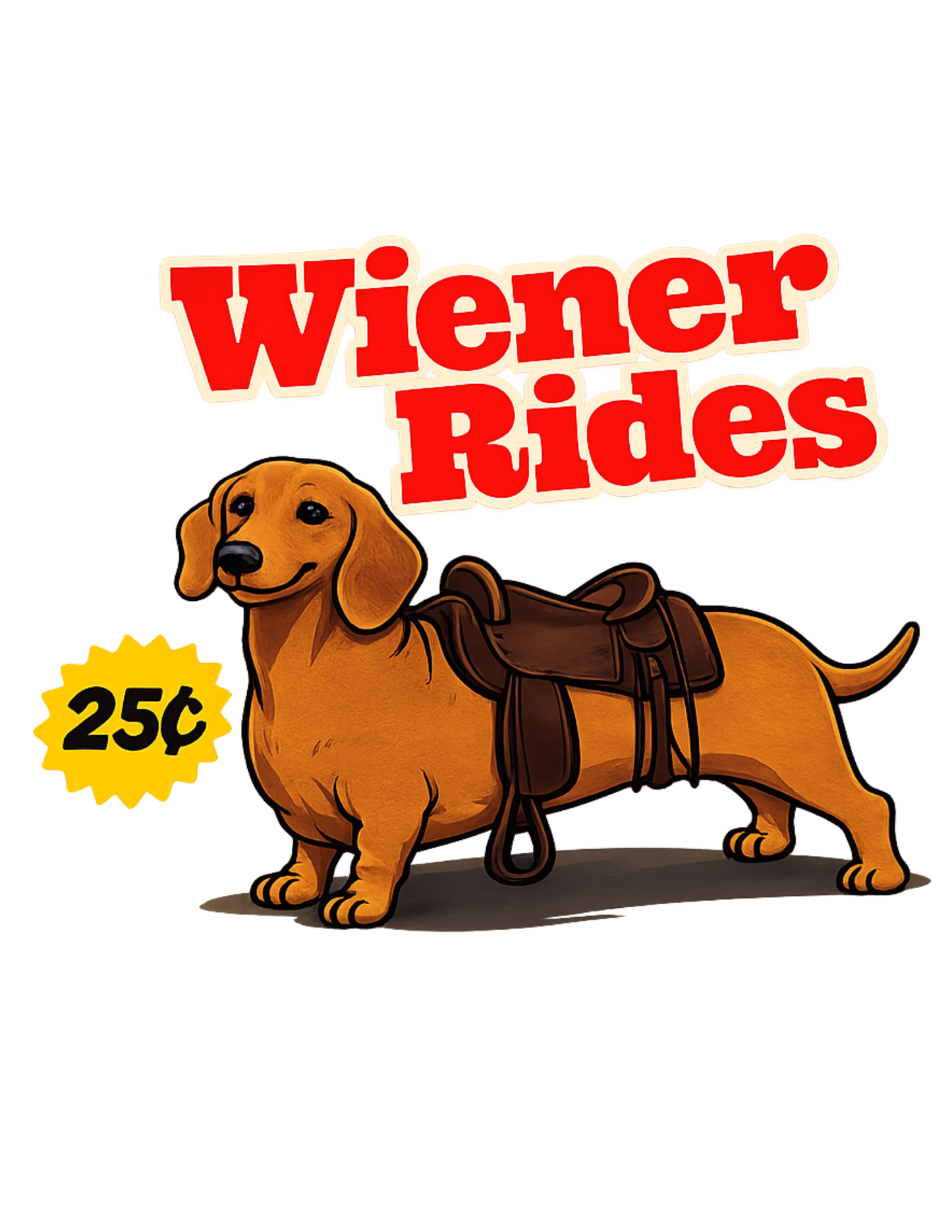 Wiener Rides 25cents DTF Transfer