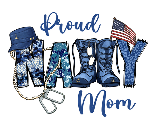 Proud Navy Mom DTF Transfers