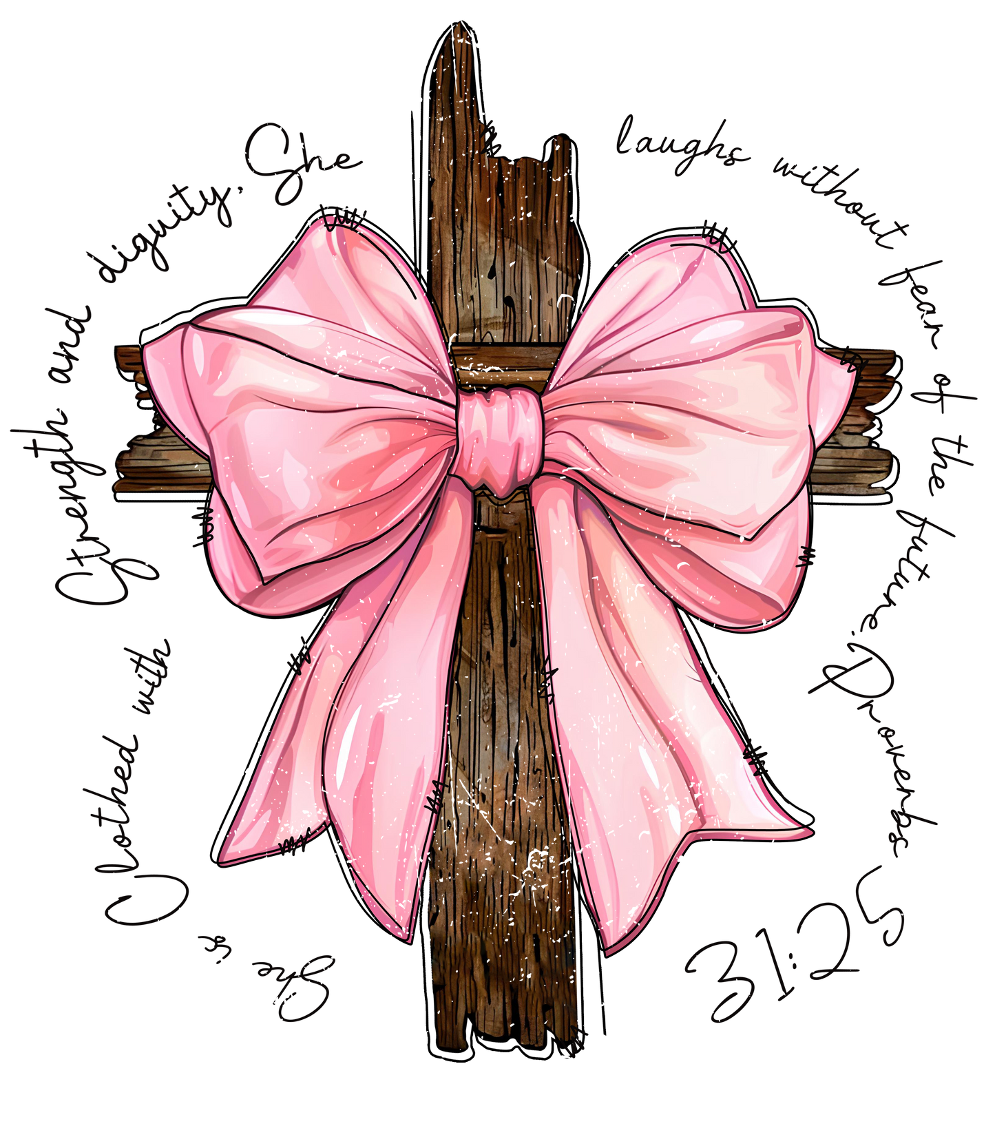 Cross with bow DTF Transfer
