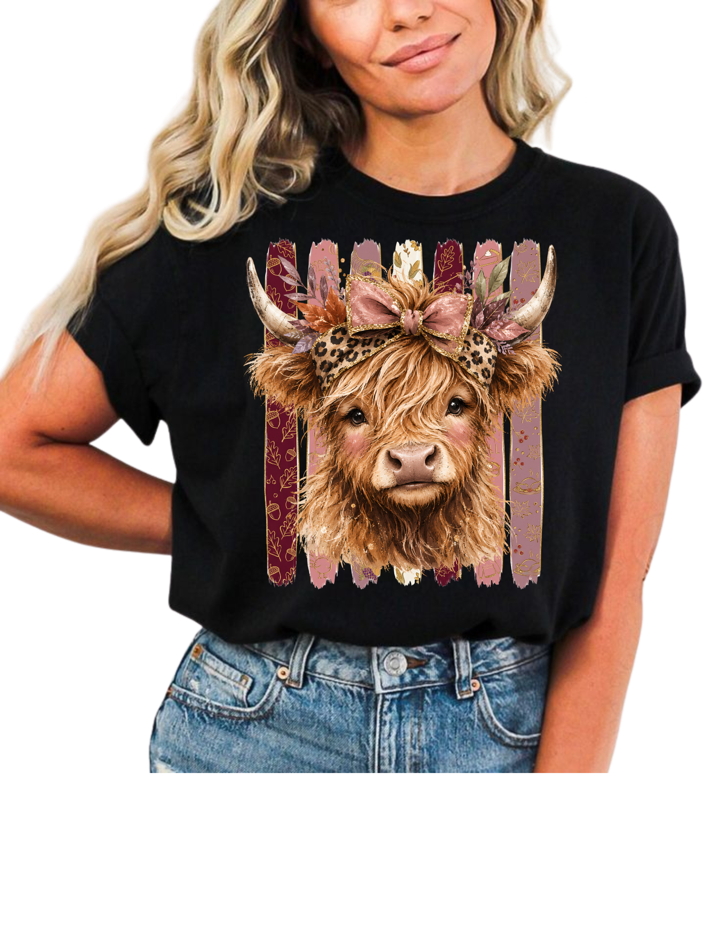 Pretty Highland Cow DTF Transfers