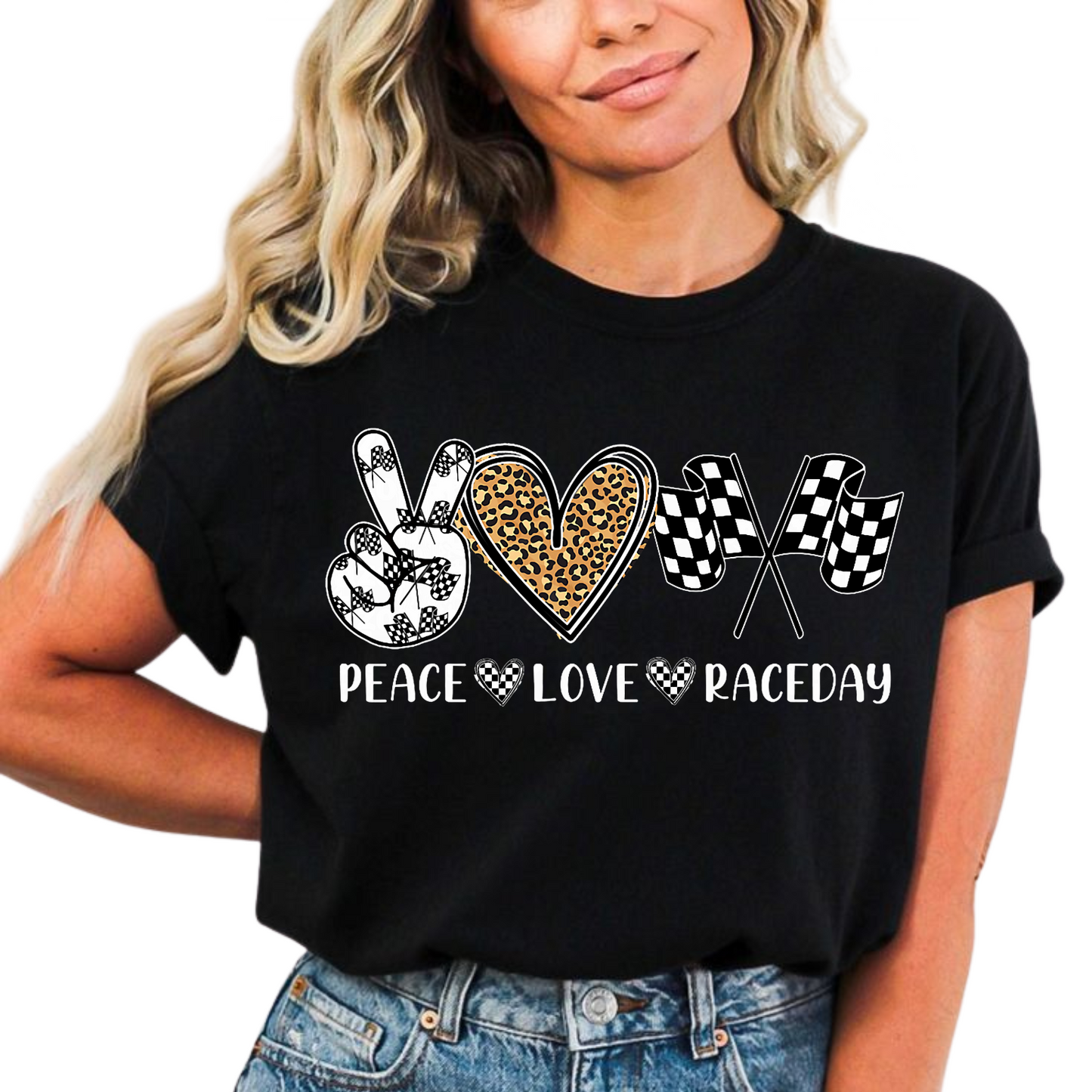Peace. Love. Race day DTF Transfers