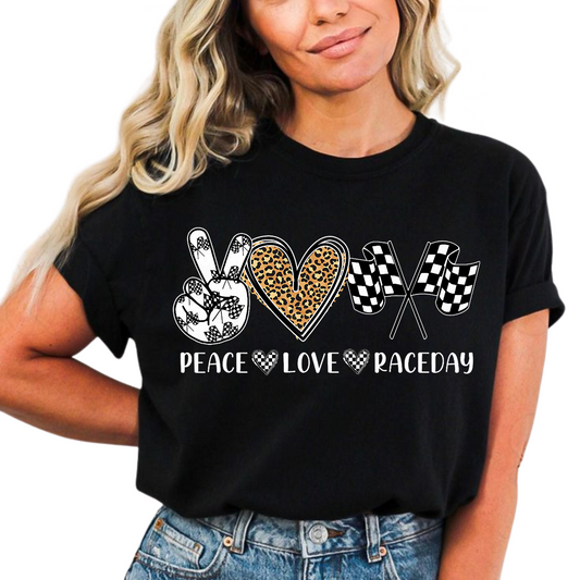 Peace. Love. Race day DTF Transfers