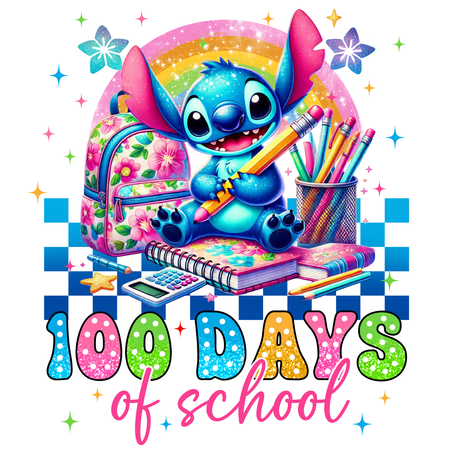 Stitch 100 days DTF Transfer