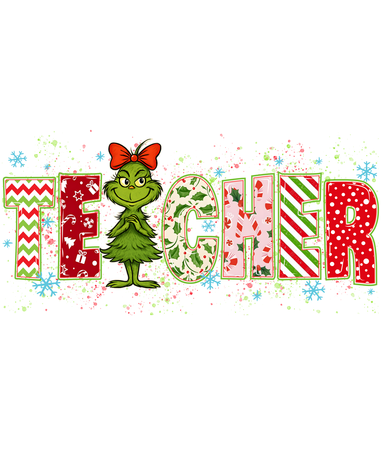 Christmas Teacher DTF Transfer