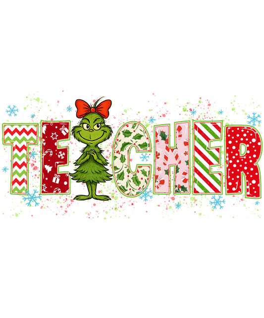 Christmas Teacher DTF Transfer