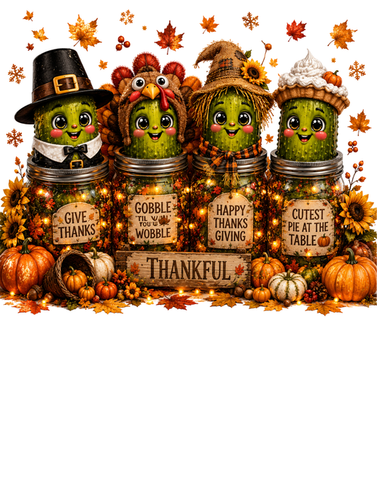 Thanksgiving theme Pickles DTF Transfers