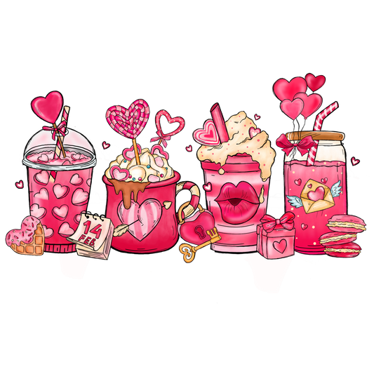 Valentines Coffees DTF Transfer